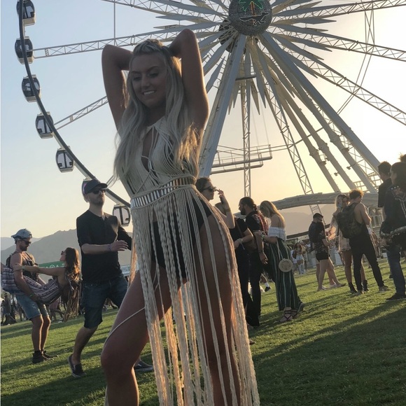 boho macrame rope dress or beachwear festival Coachella or concert size M/L - Picture 2 of 3